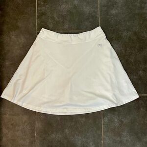 Jack Smith Tennis Golf Skort Women’s  Large White Knit Skirt With Shorts Lining